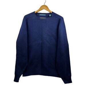 Vintage Claybrooke Sweater Mens Large Shetland Wool Blue Preppy Classic Timeless